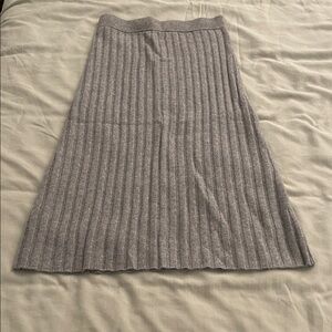 Quince Heather Gray Cashmere A-Line Skirt